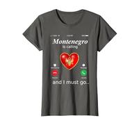 Il Montenegro Sta chiamando e io Devo Andare Tshirt Monteneg Maglietta, Donna, Asfalto, XXL