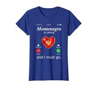 Il Montenegro Sta chiamando e io Devo Andare Tshirt Monteneg Maglietta, Donna, Blu Reale, S