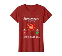 Il Montenegro Sta chiamando e io Devo Andare Tshirt Monteneg Maglietta, Donna, Mirtillo Rosso, S