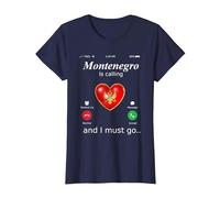 Il Montenegro Sta chiamando e io Devo Andare Tshirt Monteneg Maglietta, Donna, Navy, XL