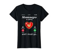 Il Montenegro Sta chiamando e io Devo Andare Tshirt Monteneg Maglietta, Donna, Nero, XXL