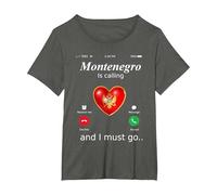 Il Montenegro Sta chiamando e io Devo Andare Tshirt Monteneg Maglietta, Donna Plus-Size, Asfalto, 6X