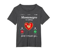Il Montenegro Sta chiamando e io Devo Andare Tshirt Monteneg Maglietta, Donna Plus-Size, Grigio Scuro, 3X