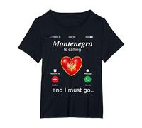Il Montenegro Sta chiamando e io Devo Andare Tshirt Monteneg Maglietta, Donna Plus-Size, Nero, 2X