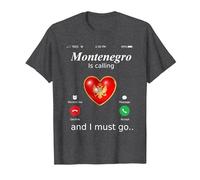 Il Montenegro Sta chiamando e io Devo Andare Tshirt Monteneg Maglietta, Uomo, Grigio Scuro, L