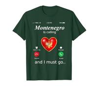 Il Montenegro Sta chiamando e io Devo Andare Tshirt Monteneg Maglietta, Uomo, Verde Foresta, M