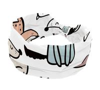 Il motivo del cane è bello e carino, fascia elastica da donna a turbante, fascia morbida antiscivolo, per yoga, allenamento, sport, corsa