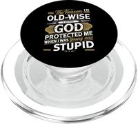 Il motivo per cui sono vecchio e saggio è perché Dio mi ha protetto PopSockets PopGrip per MagSafe