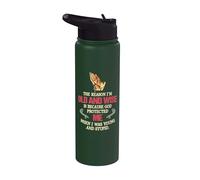 Il motivo per cui sono vecchio e saggio è perché Dio mi ha protetto Stainless Steel Insulated Water Bottle