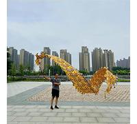 Il nastro del drago, Nastri for esercizi ritmici Dragon Head in multicolore, 8m-10m con testa 400G-550G(Yellow,10m/33ft Head 400G)