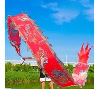 Il nastro del drago, Nastri tradizionali for streamer Poi Dragon Dance con borsa da viaggio multicolore 6-10 m(Red,8 M (26 Ft))
