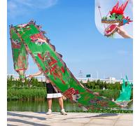 Il nastro del drago, Nastri tradizionali for streamer Poi Dragon Dance con borsa da viaggio multicolore 6-10 m(Green,6 M (20 Ft))