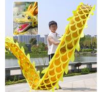 Il nastro del drago, Nastro Dragon Dance Poi con testa di drago for bambini e principianti multicolore 2-5M(Yellow,3.0 M (10 Ft))
