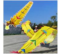 Il nastro del drago, Nastro fitness Dragon Dance in seta lavabile con testa in plastica multicolore 6M/8M/10M(Yellow,8M)