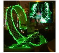 Il nastro del drago, Set di puntelli Poi Dragon Dance Ribbon Luci a LED Testa drago multicolore 6-10 M(Green,10 M (33 Ft))
