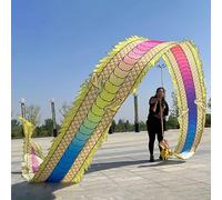 Il nastro del drago, Set di stelle filanti a nastro Dragon Dance Poi con testa drago e corda altalena multicolore 8-12 m(Yellow,12M)