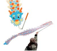Il nastro del drago, Streamer Dragon Dance Poi con asta telescopica regolabile e custodia in multicolore(Blue)