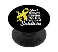 Il nastro di consapevolezza del cancro dell'osso combatte la chemio fede soldati Dio PopSockets PopGrip Adesivo
