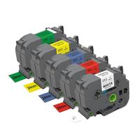 Il nastro di etichetta da 5pk 25mm funziona con TZE251 TZE251 TZE451 TZE551 TZE651 TZE751 CAKER DI ETUBINO COMPATIBILE come PT-D610BT PT-P710BT(5PK Mix Tape)
