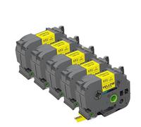 Il nastro di etichetta da 5pk 25mm funziona con TZE251 TZE251 TZE451 TZE551 TZE651 TZE751 CAKER DI ETUBINO COMPATIBILE come PT-D610BT PT-P710BT(Black on Yellow)