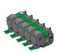 Il nastro di etichetta da 5pk 25mm funziona con TZE251 TZE251 TZE451 TZE551 TZE651 TZE751 CAKER DI ETUBINO COMPATIBILE come PT-D610BT PT-P710BT(Black on Green)