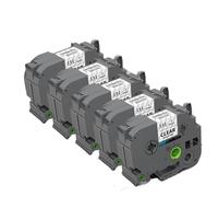 Il nastro di etichetta da 5pk 25mm funziona con TZE251 TZE251 TZE451 TZE551 TZE651 TZE751 CAKER DI ETUBINO COMPATIBILE come PT-D610BT PT-P710BT(Black on Clear)