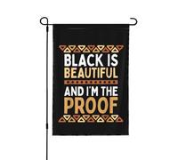 Il nero è bello e io ne sono la prova. Bandiere 28x40 pollici, striscione bifacciale da giardino, senza asta portabandiera.