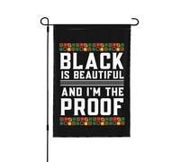 Il nero è bello e io ne sono la prova. Bandiere 28x40 pollici, striscione bifacciale da giardino, senza asta portabandiera.