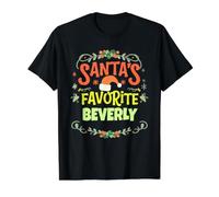 Il Nome Beverly di Natale Preferito di Babbo Natale Personalizzato Maglietta con Stampa Grafica Economica, Uomo, Nero, XL