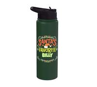 Il nome Billy di Natale preferito di Babbo Natale personalizzato Stainless Steel Insulated Water Bottle