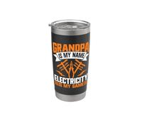 Il nonno è il mio nome L'elettricità è il mio gioco Elettricista Bicchiere termico in acciaio inox doppia parete