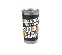 Il nonno è il mio nome Sudoku è il mio gioco divertente Bicchiere termico in acciaio inox doppia parete