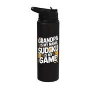 Il nonno è il mio nome Sudoku è il mio gioco divertente Stainless Steel Insulated Water Bottle
