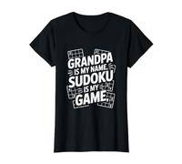 Il Nonno è Il Mio Nome Sudoku è Il Mio Gioco Maglietta con Stampa Grafica Economica, Donna, Nero, S