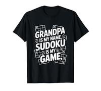 Il Nonno è Il Mio Nome Sudoku è Il Mio Gioco Maglietta con Stampa Grafica Economica, Uomo, Nero, S