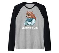Il Nonno Orso, Il Nonno E Il Nipotino Orso Maglia con Maniche Raglan