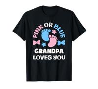 Il Nonno Rosa o Blu Ti AMA Sesso rivelare Baby Shower Maglietta