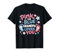 Il nonno rosa o blu ti ama sesso rivelare baby shower Maglietta