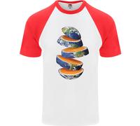 Il Nostro Arancione Planet Terra DA UOMO S/S Baseball T-Shirt