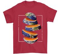 Il Nostro Arancione Planet Terra Uno Vetro Solo Uomo T-Shirt 100% Cotone