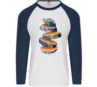 Il Nostro Arancione Planet Terra Uomo L/S Baseball T-Shirt