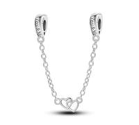 Il nostro ciondolo a catena di sicurezza dell'amore, accessorio per braccialetto con ciondolo in argento Sterling 925, compatibile con il braccialetto Pandora Neckalce, regalo per le donne
