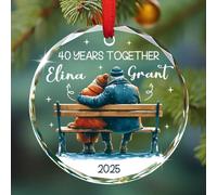 Il nostro ornamento natalizio per il 40° anniversario, ornamenti natalizi sposati Mr & Mrs, ornamenti natalizi personalizzati per 40 anni insieme, regali per marito moglie, ornamento personalizzato