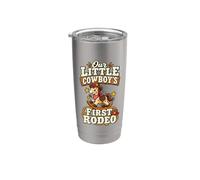 Il nostro piccolo cowboy primo rodeo 1 ° compleanno Bicchiere termico in acciaio inox doppia parete