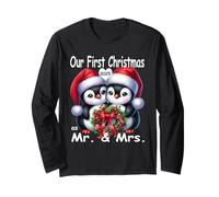 Il Nostro Primo Natale Come mr And Mrs 2025 Pjs (Pinguini) Maglia a Manica