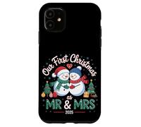 Il nostro primo Natale come Mr & Mrs 2025 coppia pigiama abbinato Custodia per iPhone 11