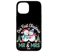 Il nostro primo Natale come Mr & Mrs 2025 coppia pigiama abbinato Custodia per iPhone 15