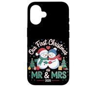 Il nostro primo Natale come Mr & Mrs 2025 coppia pigiama abbinato Custodia per iPhone 16