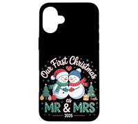 Il nostro primo Natale come Mr & Mrs 2025 coppia pigiama abbinato Custodia per iPhone 16 Plus