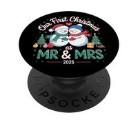 Il nostro primo Natale come Mr & Mrs 2025 coppia pigiama abbinato PopSockets PopGrip Adesivo